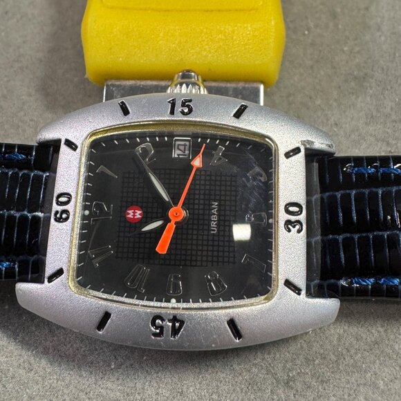 Michele Urban Watch Mini Aluminum Black Dial Blue or Red Strap with Box - Picture 10 of 12